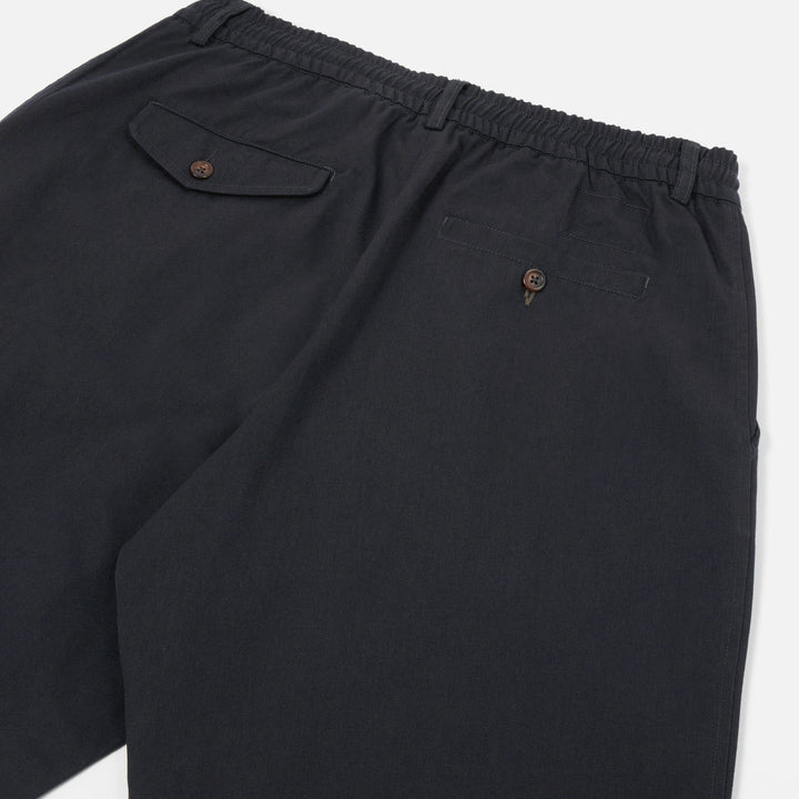 Pleated Track Pant - Black Twill