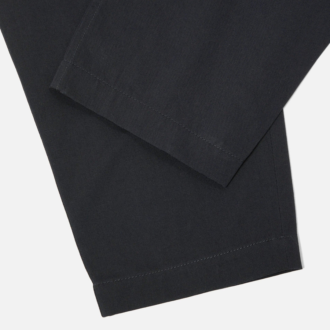 Pleated Track Pant - Black Twill