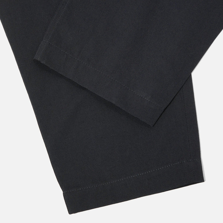 Pleated Track Pant - Black Twill