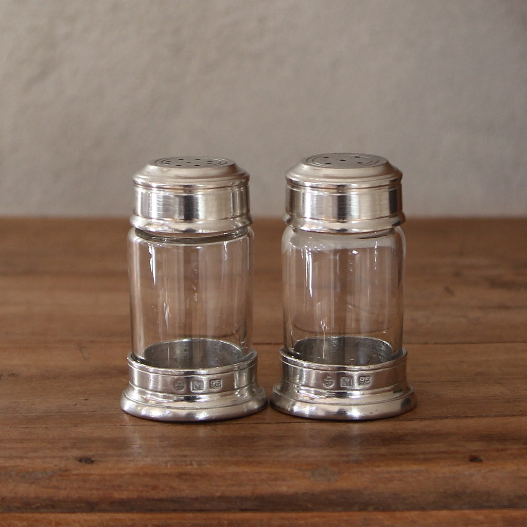 Salz und Pfeffer Set aus Glas und Zinn von Cosi Tabellini