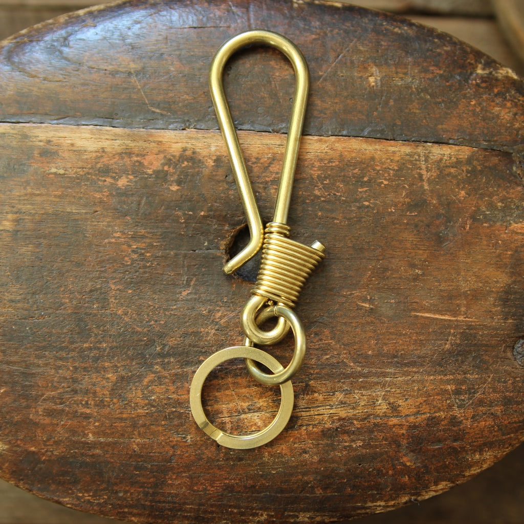 Schlüsselhaken aus massivem Messing für Gürtel oder Tasche