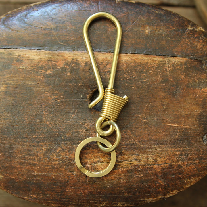 Schlüsselhaken aus massivem Messing für Gürtel oder Tasche