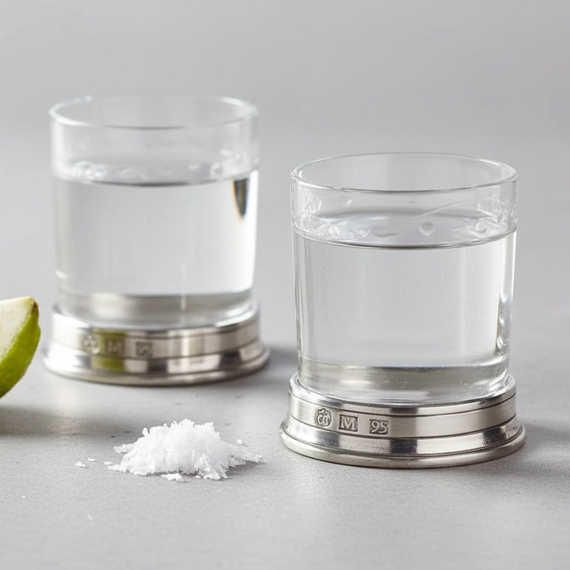 Schnapsglas aus Kristallglas mit Hartzinn von Cosi Tabellini