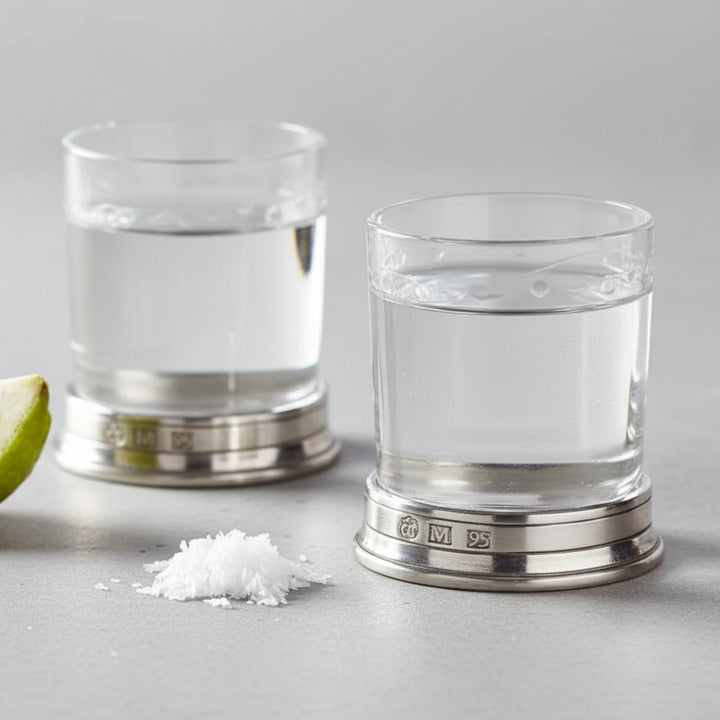 Schnapsglas aus Kristallglas mit Hartzinn von Cosi Tabellini