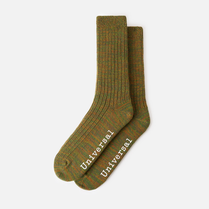 Slub Knit Socks - Olive