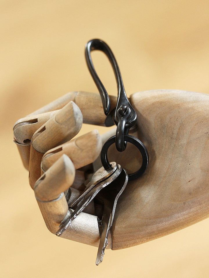 Solid brass fishhook in matte black plated