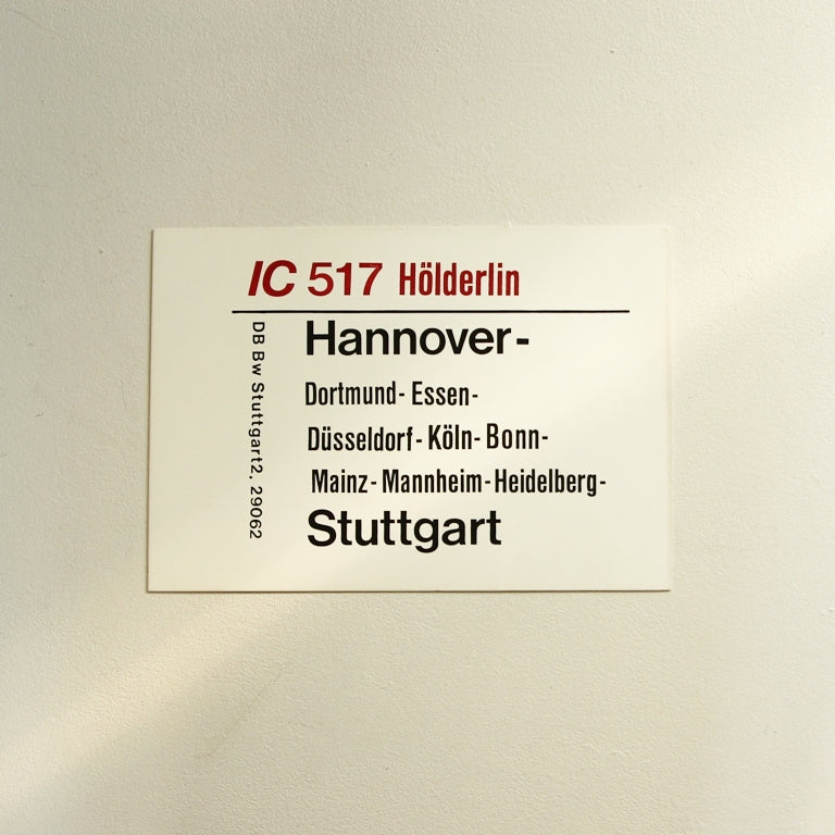 Original Zuglaufschild „IC 518 Schwabenpfeil“