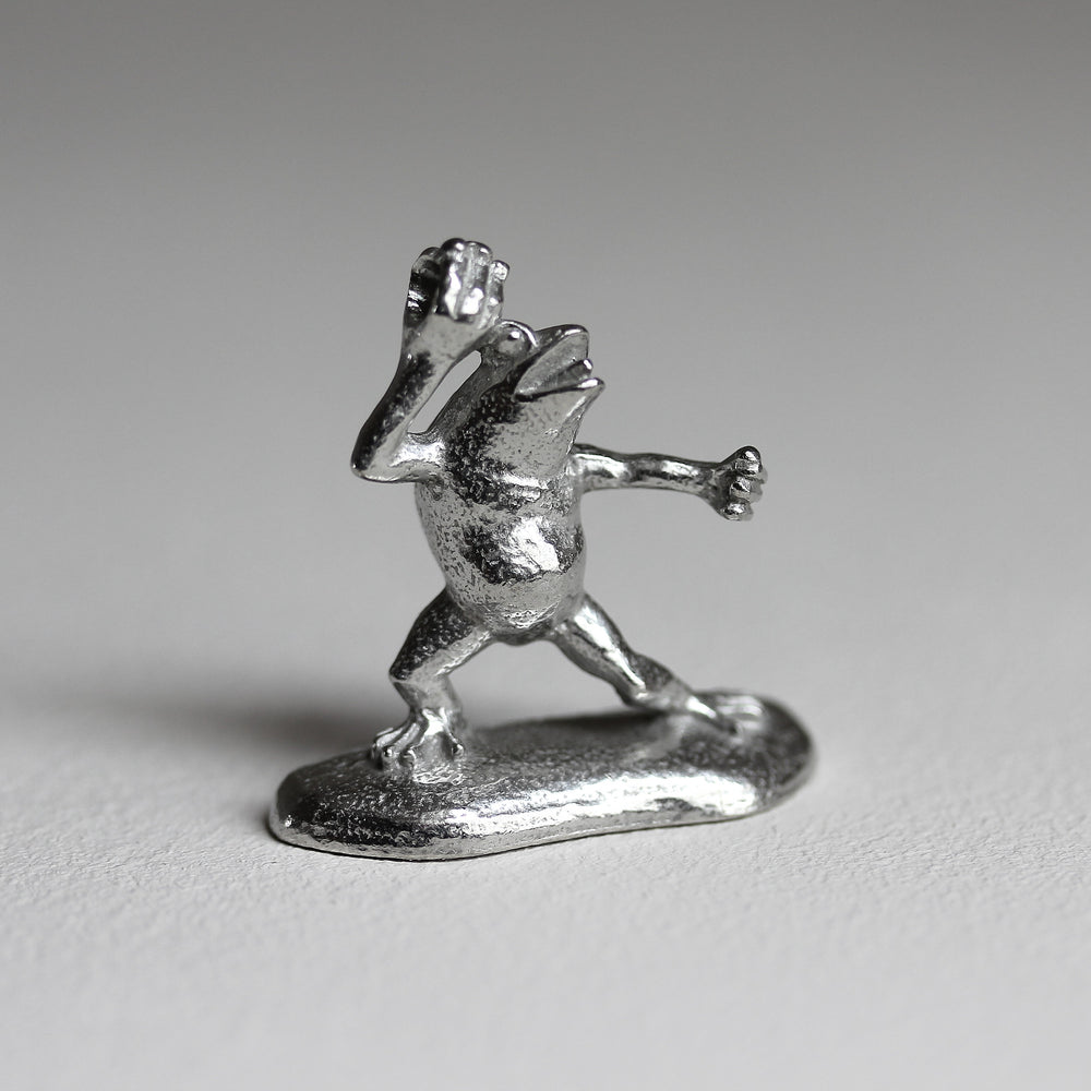 Close-up of the Chōjū-giga frog incense holder showing its sculptural details