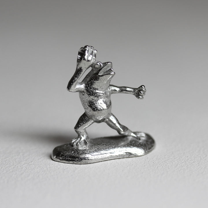Close-up of the Chōjū-giga frog incense holder showing its sculptural details