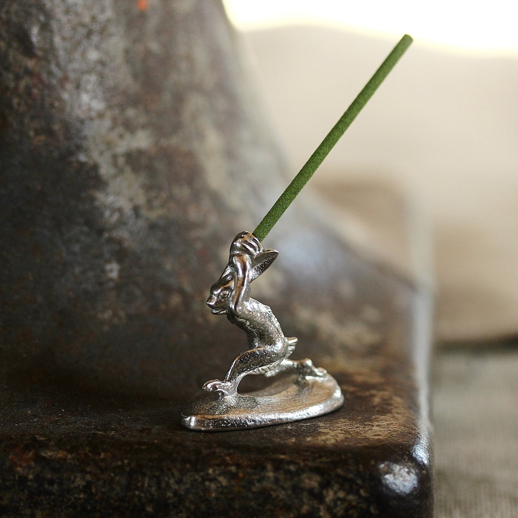 Close-up of the Chōjū-giga rabbit incense holder showing its sculptural details