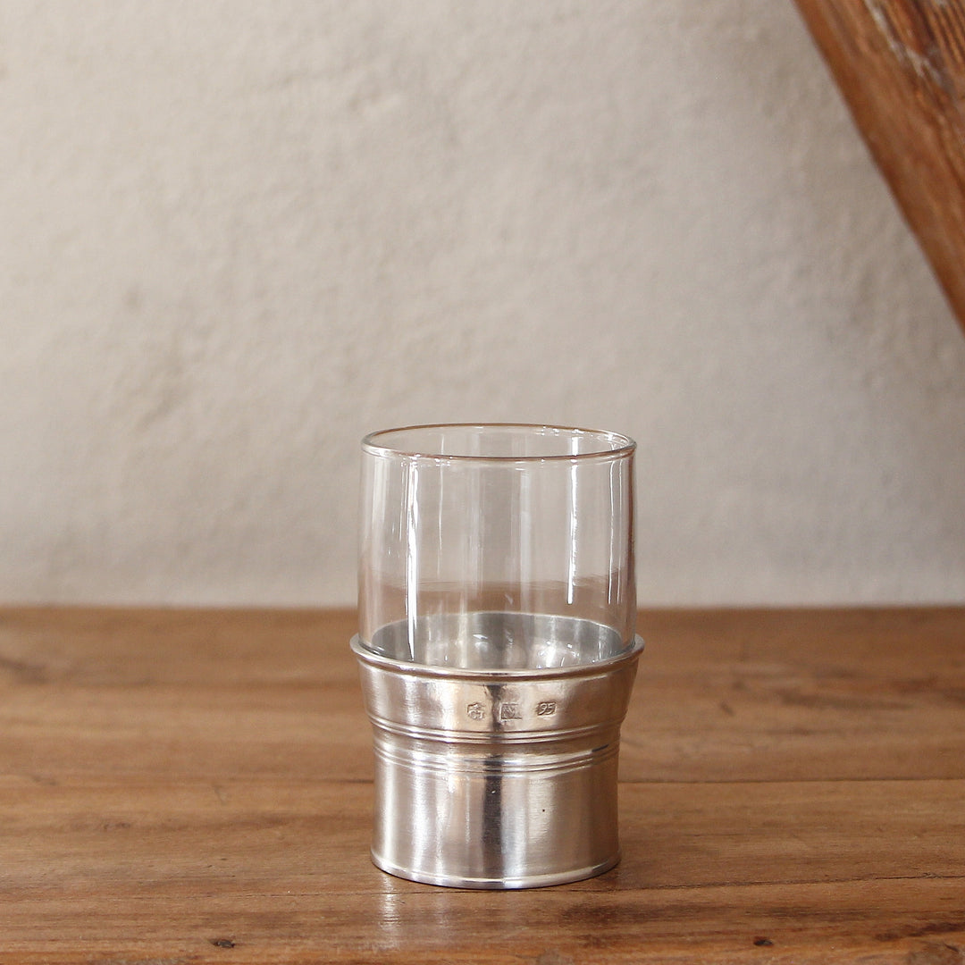 Becher aus Kristallglas mit Zinn von Cosi Tabellini als Trinkglas