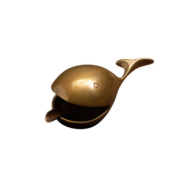 Aschenbecher Wal aus Messing in minimalistischer Ansicht