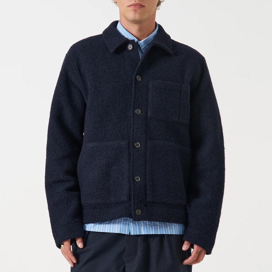 Wool Fleece Uniform Jacket - Navy
