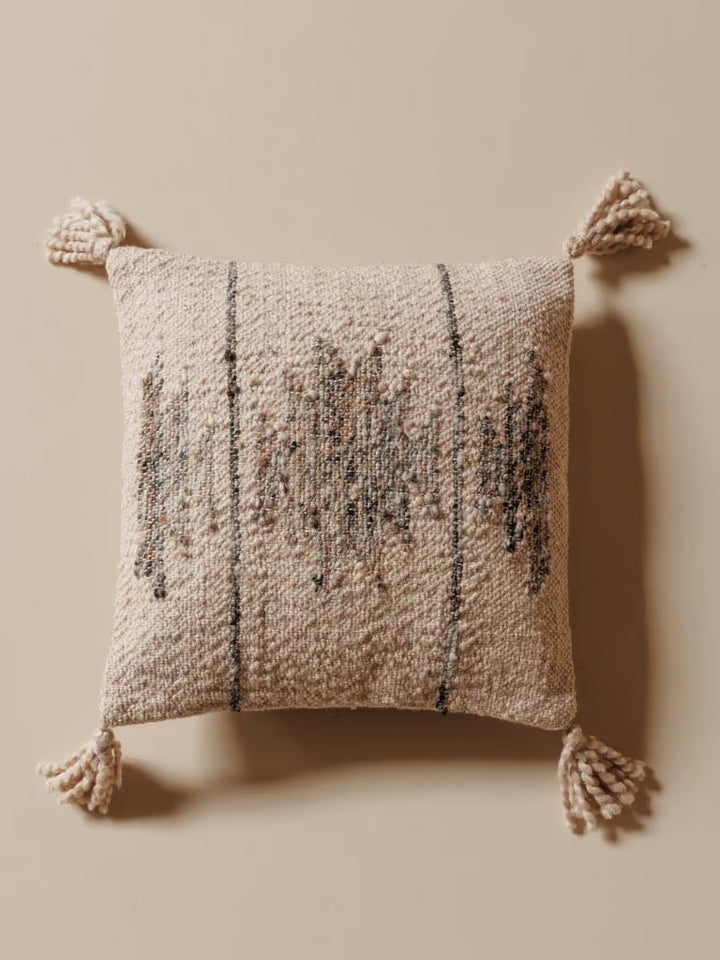 Coussin en laine à motif gris