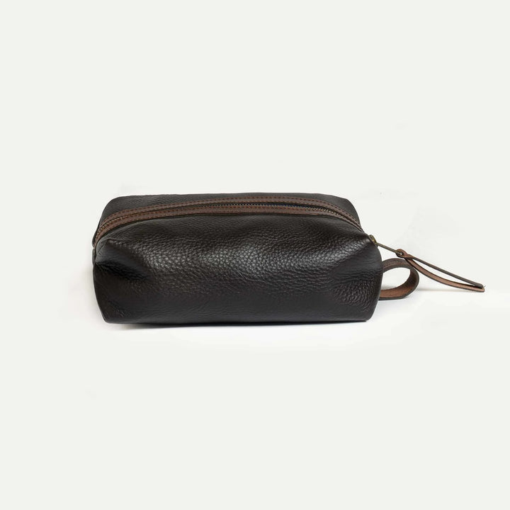 Zazou Toiletry Leather Case - dark brown