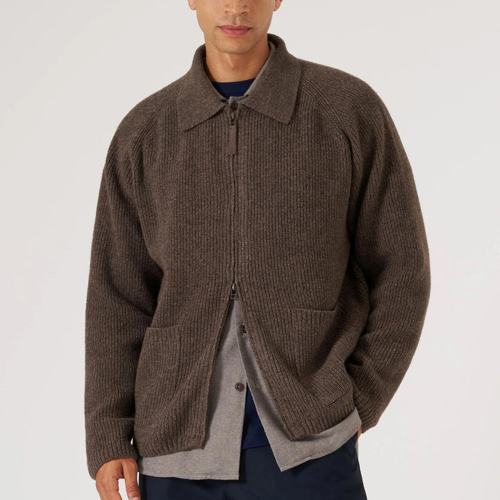 Cardigan zippé - Marron