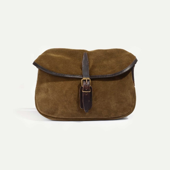 Musette de pêcheur XS en daim tabac