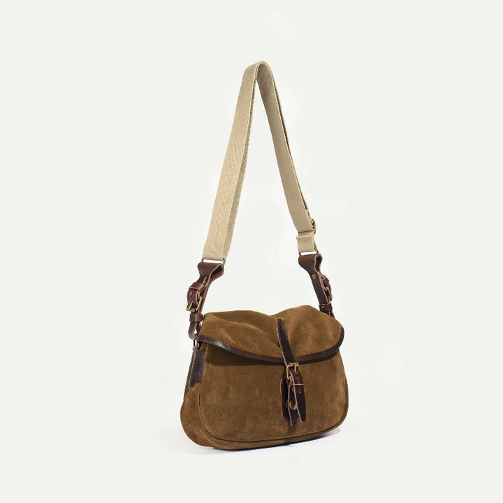Musette de pêcheur XS en daim tabac