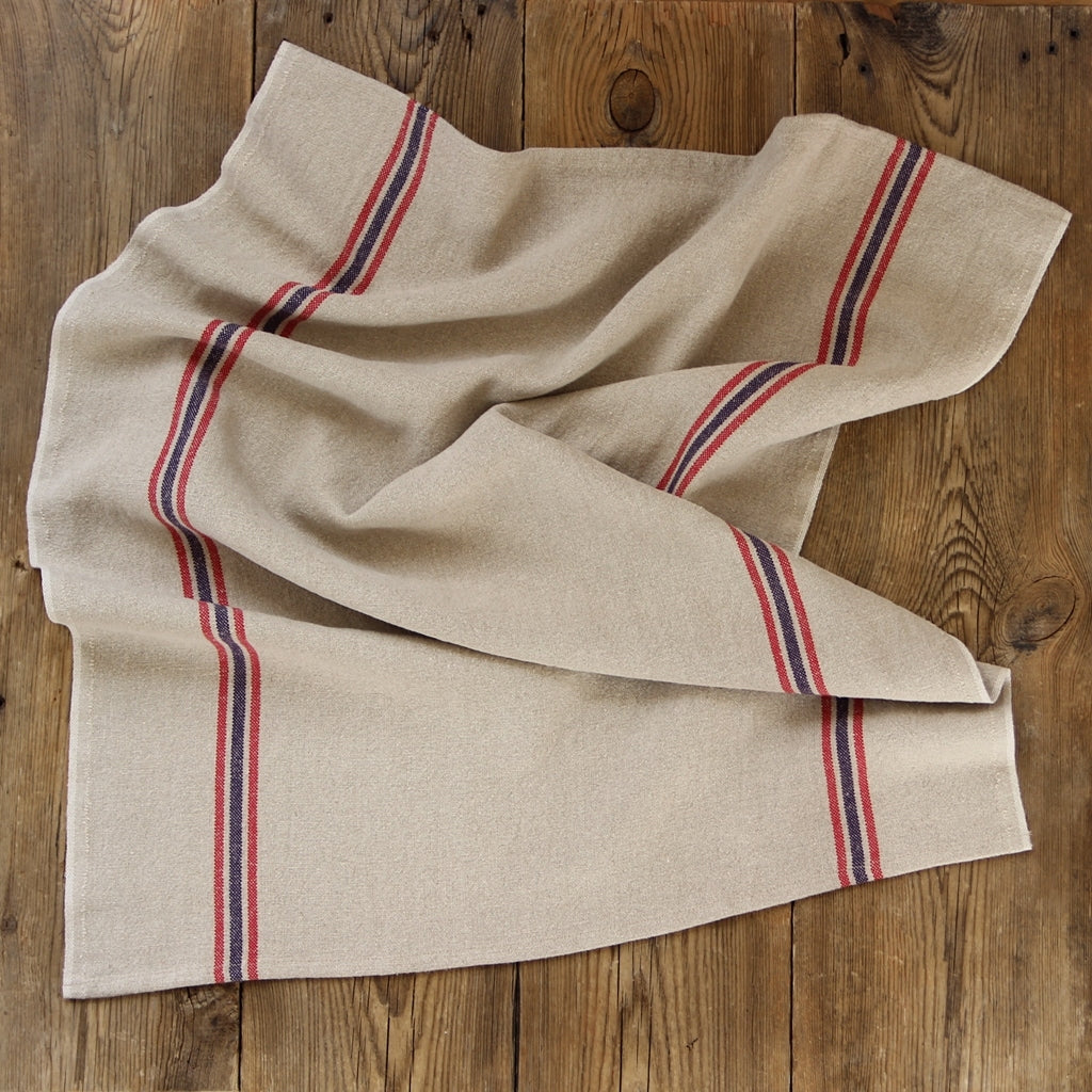 Linen Tea Towel Drapeau - natural