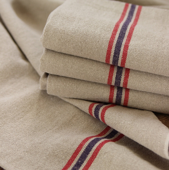 Linen Tea Towel Drapeau - natural