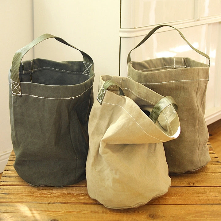 Vintage Tent Fabric Round Bag