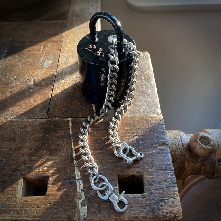 Chaîne de portefeuille lisse en argent mat
