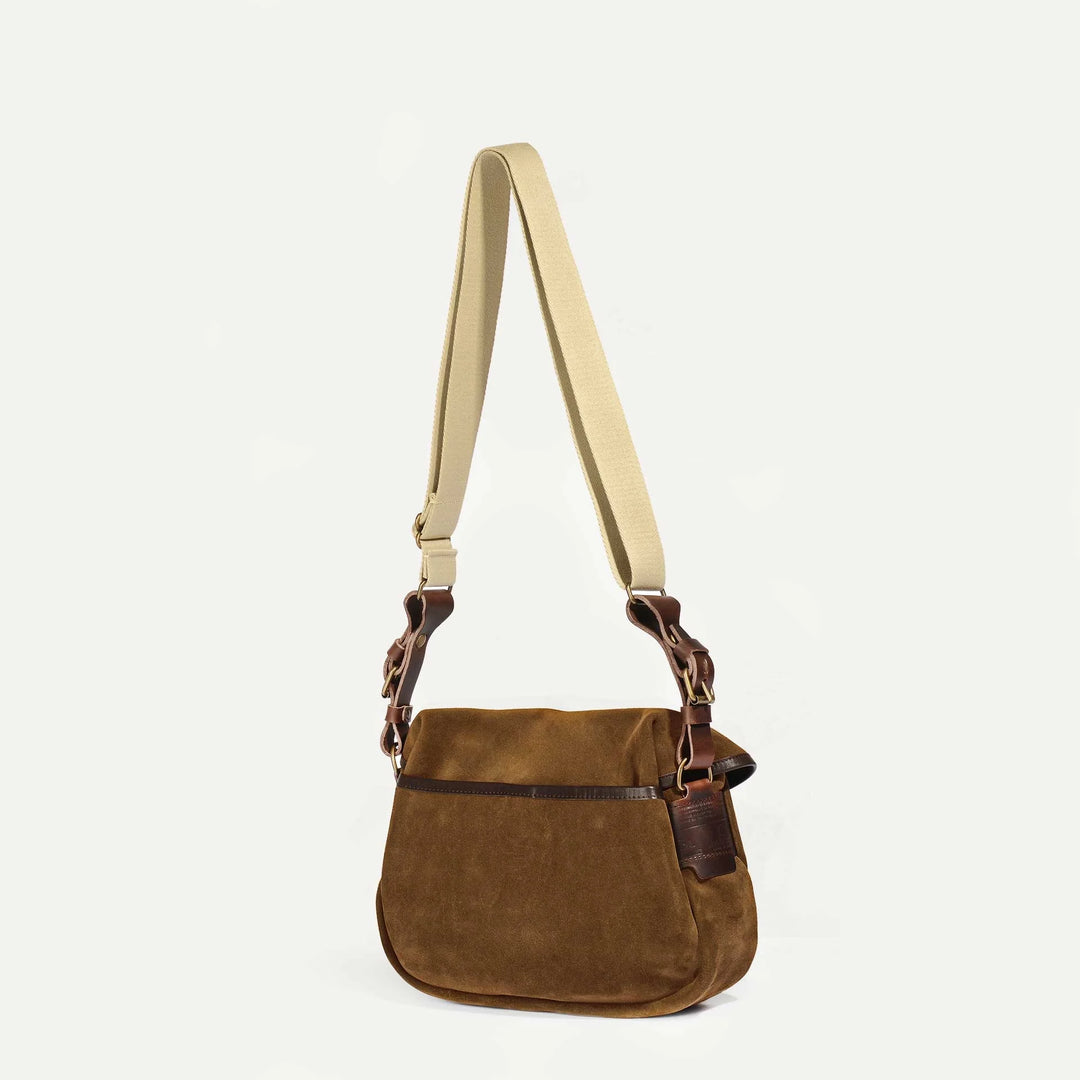 Musette de pêcheur XS en daim tabac