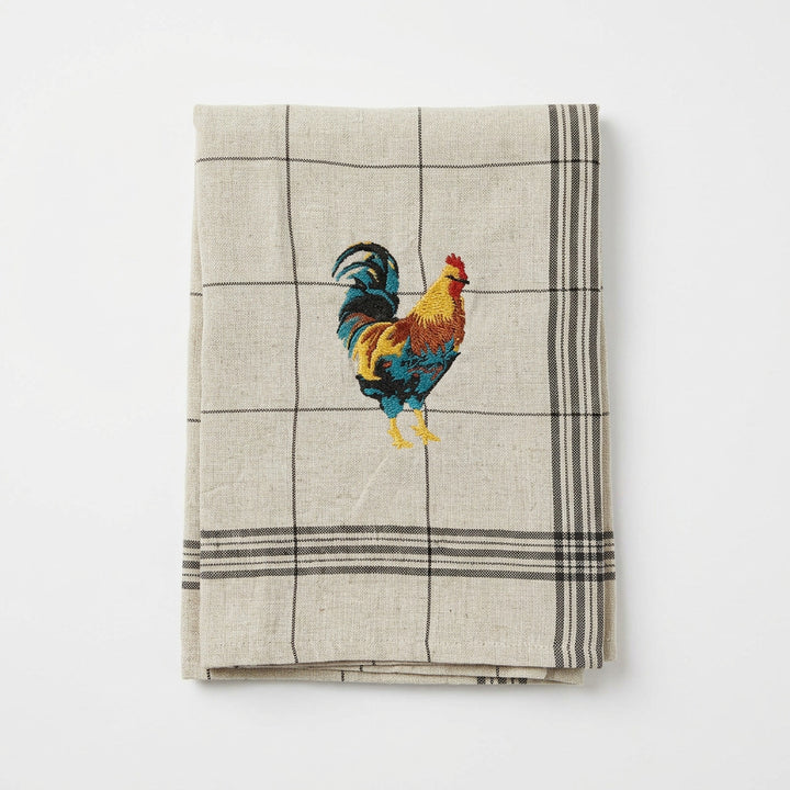Linen Tea Towel Bistro Rooster