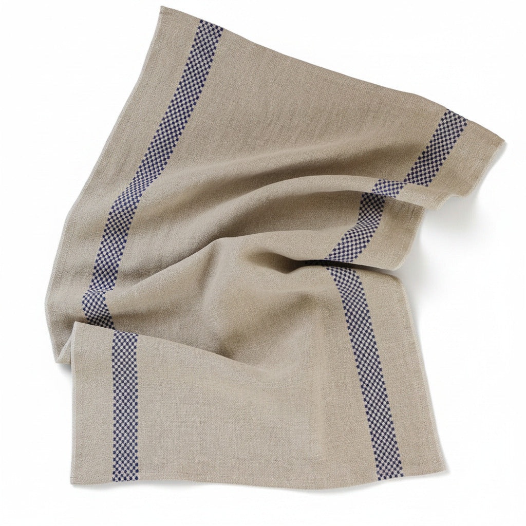 Linen Tea Towel Lustucru - naturel/bleu