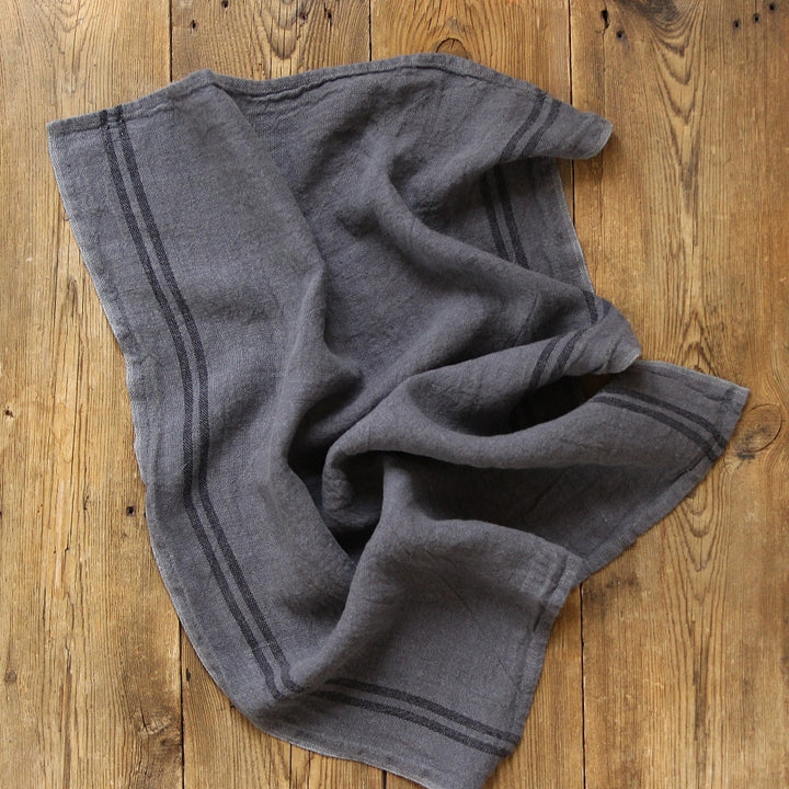 Linen Tea Towel Country - acier